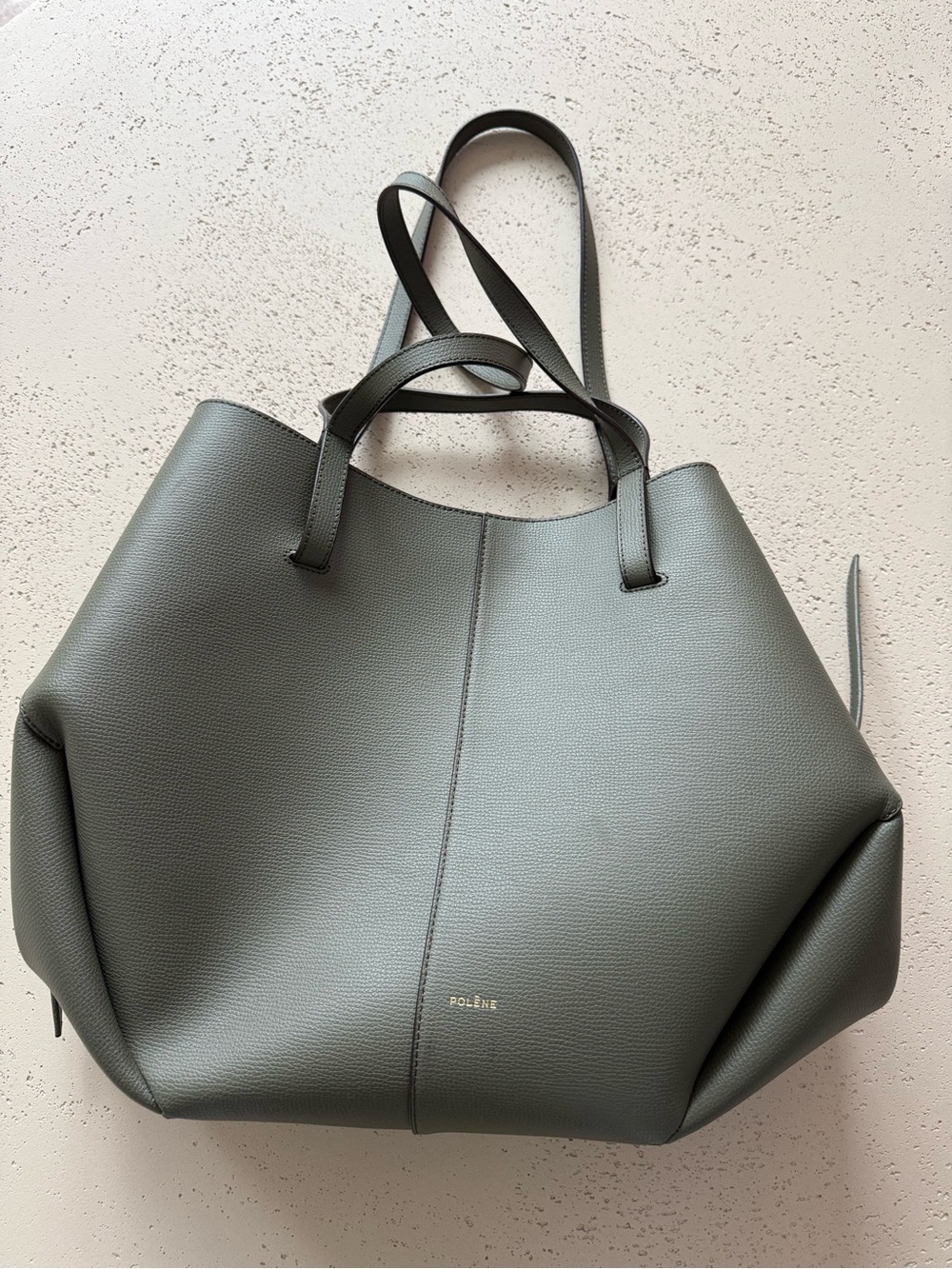 Polene Cyme Bag Regular Size - smoky green